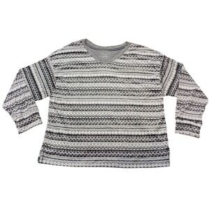 Nautica V-Neck Pullover Sweater Fair Isle Print Long Sleeve Top NWT SKUCH111‎